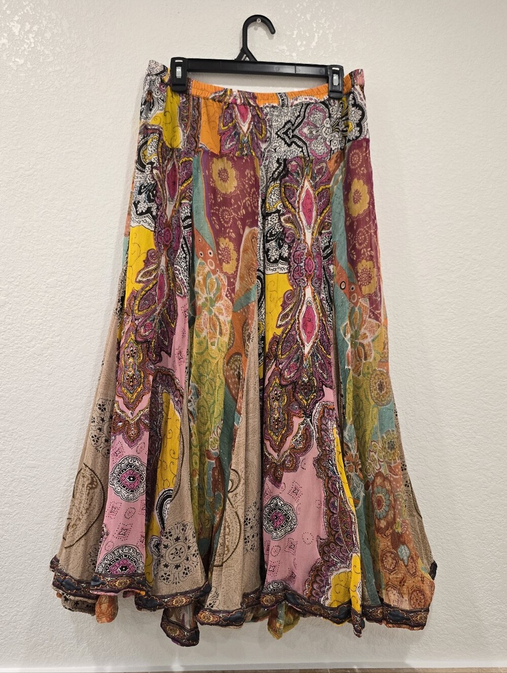 Vintage Boston Proper Bohemian Patchwork Maxi Skirt Small